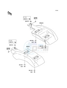 MULE_600 KAF400BBF EU drawing Rear Fender(s)