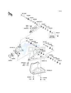 KVF 750 B [BRUTE FORCE 750 4X4 HARDWOODS GREEN] (B1) B1 drawing FRONT SUSPENSION