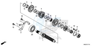 CB500FAF CB500F UK - (E) drawing TRANSMISSION (MAINSHAFT)