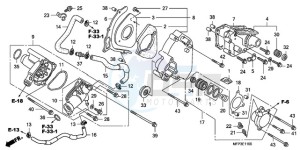 CB1300SA9 KO / ABS BCT TY2 drawing LEFT REAR COVER/WATER PUM P