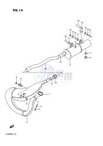 LT250R (E3) drawing MUFFLER (MODEL F G)