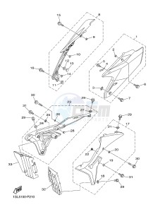 YZ450F (B111 B112 B113 B114) drawing SIDE COVER