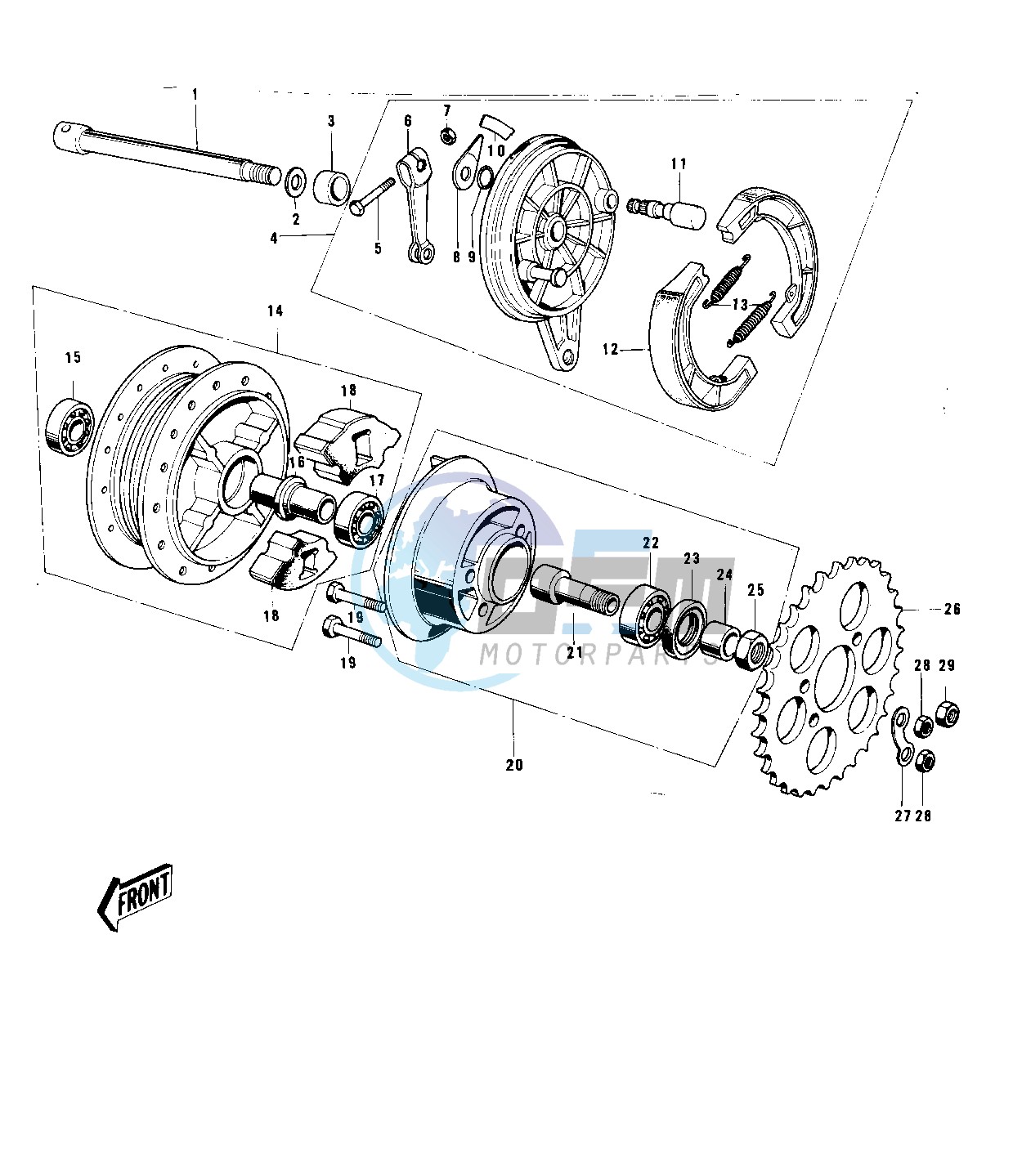 REAR HUB_BRAKE -- 74-75 B_C- -