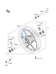 NINJA_ZX-6R ZX600P8F FR GB XX (EU ME A(FRICA) drawing Front Hub