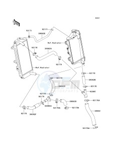 KX 450 D (KX450F) (F8F) D8F drawing WATER PIPE