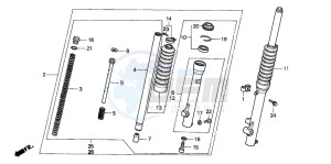 XR80R drawing FRONT FORK (XR80RL/RM/RN/RP/RR)