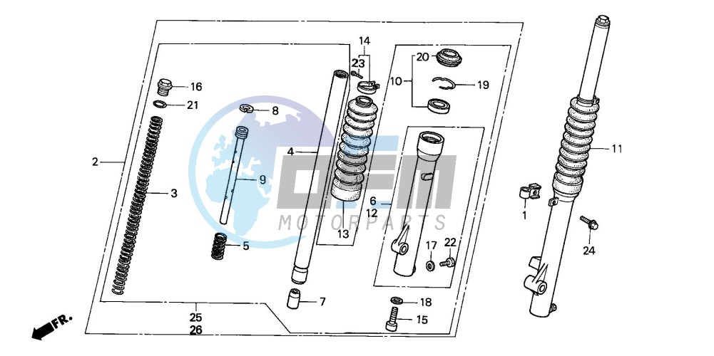 FRONT FORK (XR80RL/RM/RN/RP/RR)