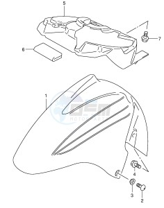 AN400 (E2) Burgman drawing FRONT FENDER (MODEL X Y)