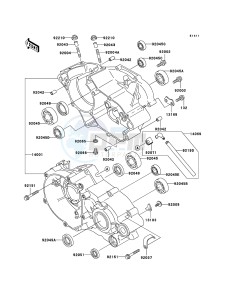 KX85 / KX85 II KX85B9F EU drawing Crankcase