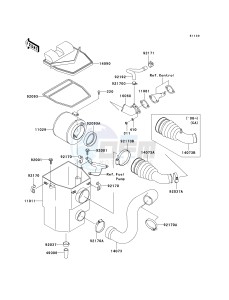 KAF 400 B [MULE 600] (B6F-B9F) B8F drawing AIR CLEANER