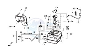 GTS 300i drawing FUEL TANK - FUEL CUT