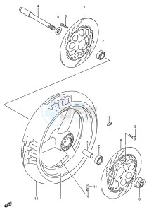 GSX-R750W (E28) drawing FRONT WHEEL (MODEL R S)