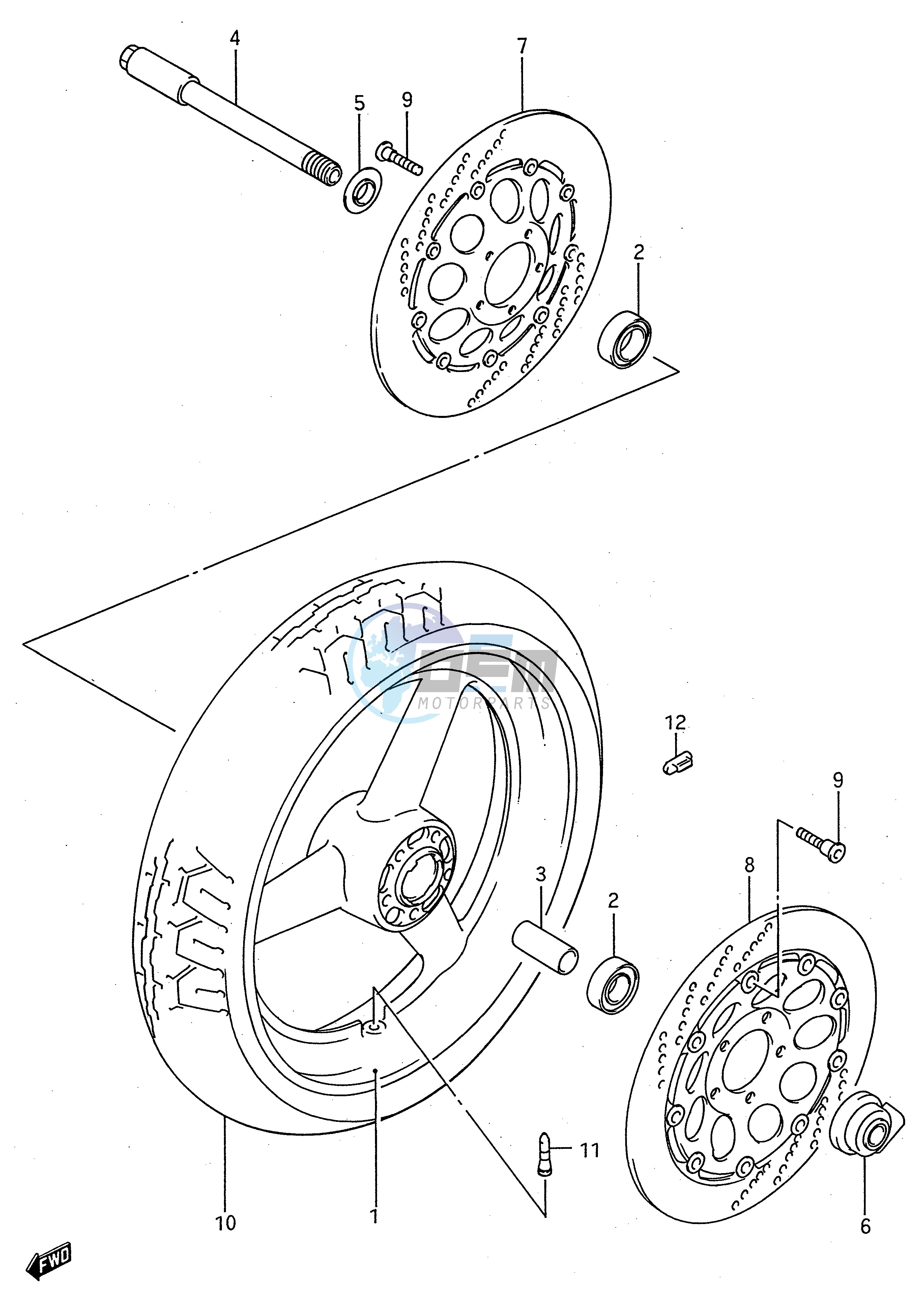 FRONT WHEEL (MODEL R S)