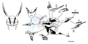 CBR600RRA France - (F / CMF 2F) drawing MARK/STRIPE (10)