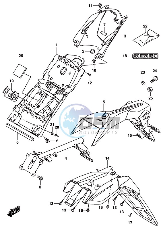 REAR FENDER (GSX-R125RL)