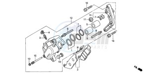 CB500 drawing FRONT BRAKE CALIPER (1)