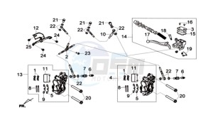 MAXSYM 600 I ABS EXECUTIVE EURO4 L7 drawing BRAKE CALIPER FOR / BRAKE LEVER / BRAKE LINES