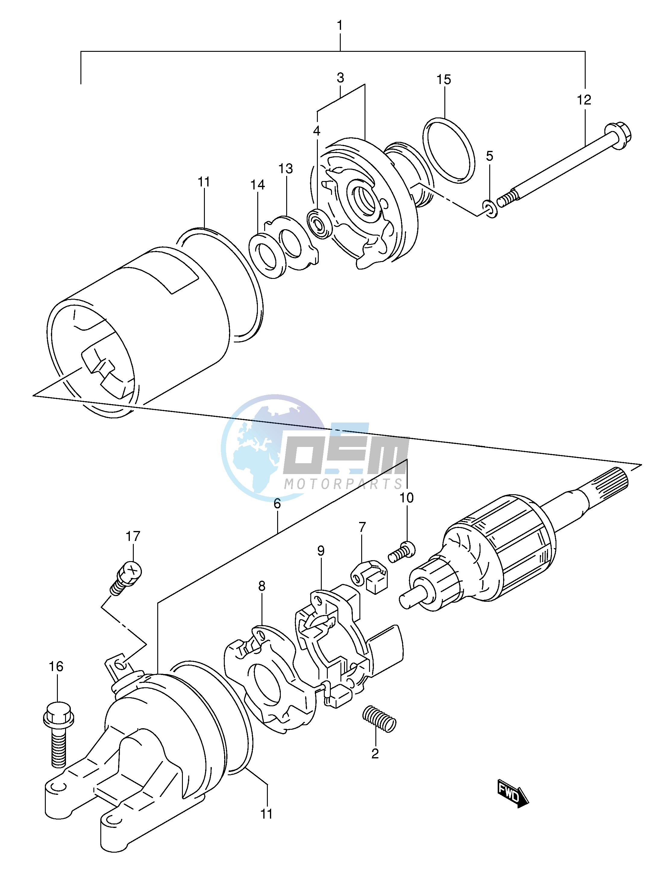 STARTING MOTOR (MODEL K1 K2 K3)