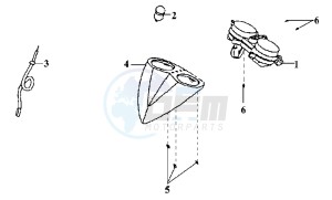 SHARK 50 drawing DASHBOARD / SPEEDOMETER CABLE / WIRING HARNASS