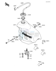 KX 250 C [KX250] (C1) [KX250] drawing FUEL TANK -- 83 KX250-C1- -