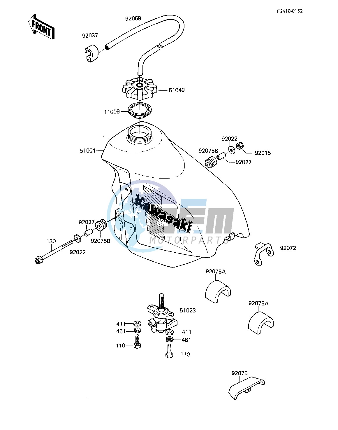 FUEL TANK -- 83 KX250-C1- -