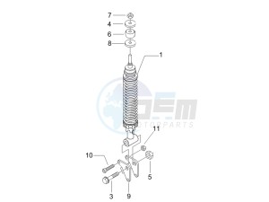 Liberty 200 4t Sport drawing Rear suspension - Shock absorbers