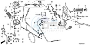 TRX500FAA Europe Direct - (ED) drawing HANDLE LEVER/SWITCH/CABLE