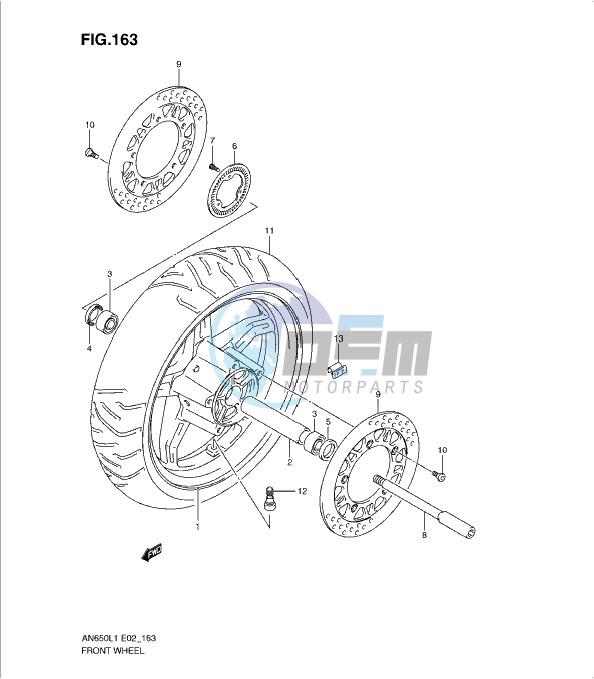 FRONT WHEEL (AN650AL1 E19)