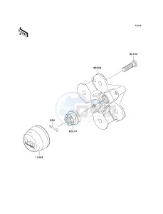 KVF 650 F [BRUTE FORCE 650 4X4I] (F6F-F9F ) F8F drawing FRONT HUB