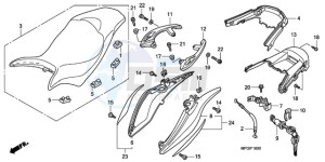 CB600FA3A France - (F / ABS CMF ST 25K) drawing SEAT/REAR COWL