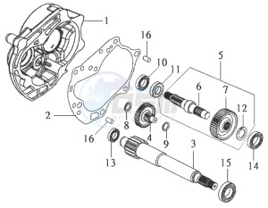 DD50 FIX 25 KMH E2 drawing CRANKCASE - DRIVE SHAFT - CRANKCASE