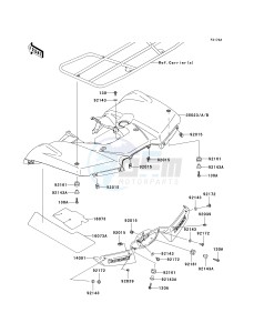 KVF 650 F [BRUTE FORCE 650 4X4I] (F6F-F9F ) F9F drawing REAR FENDER-- S- --- F9F- -