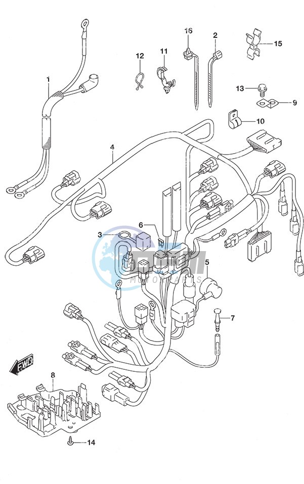 Harness Tiller Handle w/Power Tilt