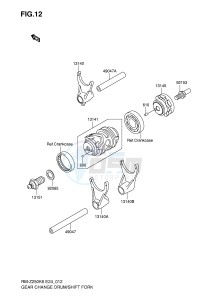 RM-Z250 (E24) drawing GEAR CHANGE DRUM SHIFT FORK