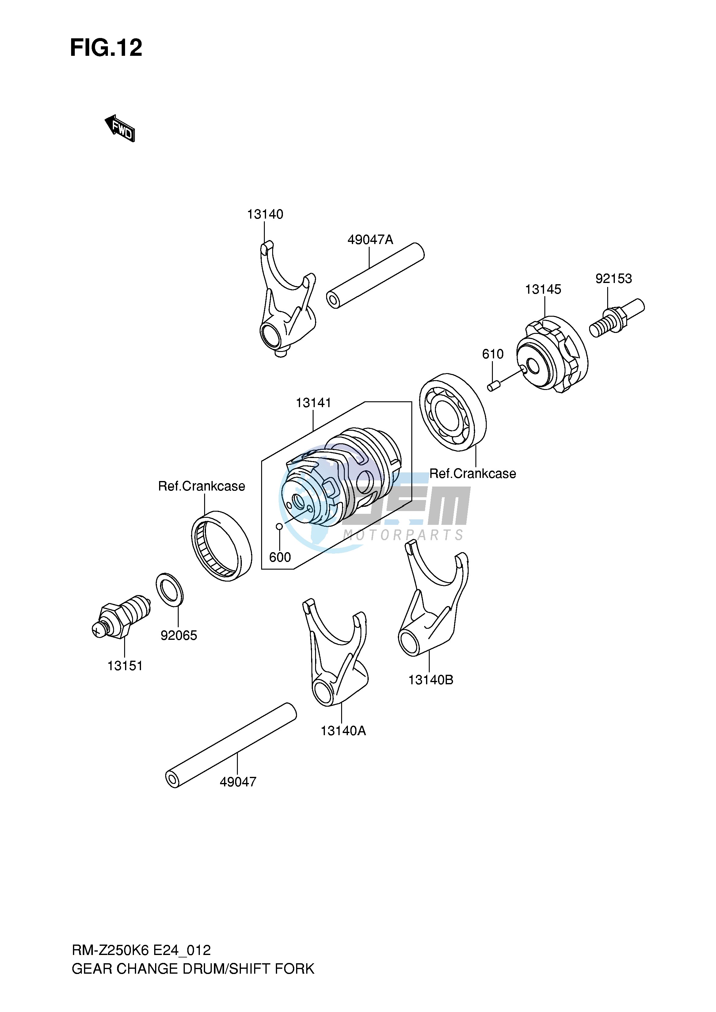 GEAR CHANGE DRUM SHIFT FORK