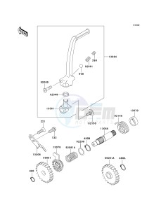 KX 100 A [KX100 MONSTER ENERGY] (A6F - A9FA) D7F drawing KICKSTARTER MECHANISM