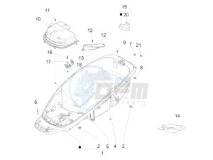 MP3 500 LT E4 Sport - Business (EMEA) drawing Helmet huosing - Undersaddle