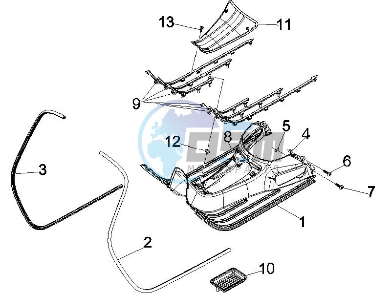 Central cover - Footrests