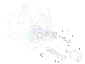 Liberty 125 4t Delivery e3 Single drawing Flywheel magneto cover - Oil filter