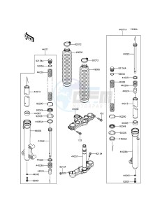 KLX125 KLX125CGF XX (EU ME A(FRICA) drawing Front Fork(JKALX125CCDA09711-)