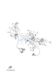 MT09A MT-09 ABS 900 (2DR7 2DR8) drawing HANDLE SWITCH & LEVER