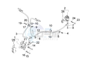 GTS 250 drawing Brake system