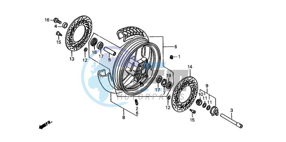 FRONT WHEEL (ST1100L/M/N/P/R)