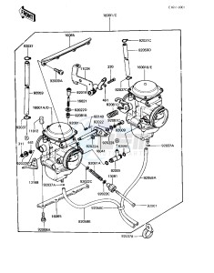 KZ 440 A [LTD] (A2-A4) [LTD] drawing CARBURETOR ASSY -- 81-83 A2_A3_A4- -