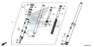 CB500XE CB500X ABS UK - (E) drawing FRONT FORK