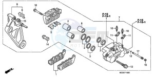 ST1300A9 France - (F / ABS CMF MME) drawing REAR BRAKE CALIPER