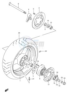 GSF1200 (E2) Bandit drawing REAR WHEEL (GSF1200T V W X Y ST SV SW SX SY)