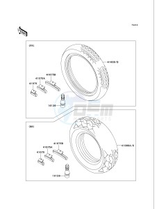 VN 750 A [VULCAN 750] (A6F) A6F drawing TIRES