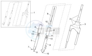 Scarabeo 50 4t 4v e2 drawing Front Fork