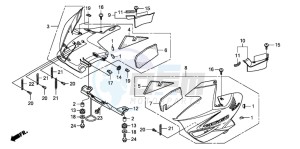 CBF150SH drawing FRONT SIDE COWL